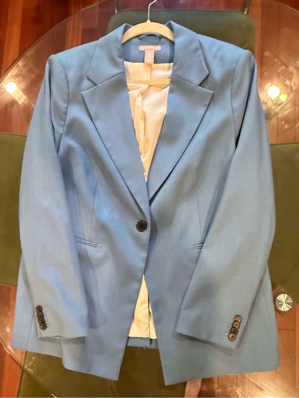 H&M Light Blue Single-Button Blazer Size Large